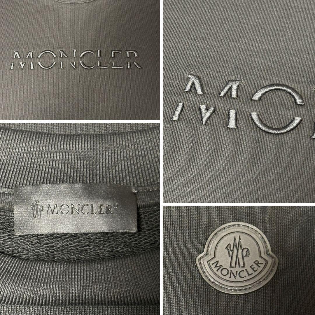 新品未使用☆MONCLER 3Dレタリング刺繡ロゴ スウェット XL Black