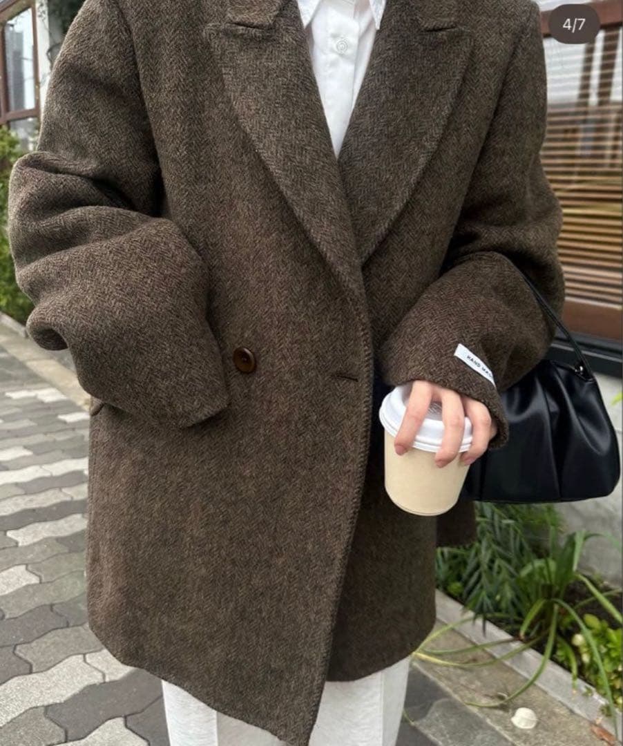 【値下げ可‼️】lawgy ハンドメイドヘリンボーンジャケットアウター