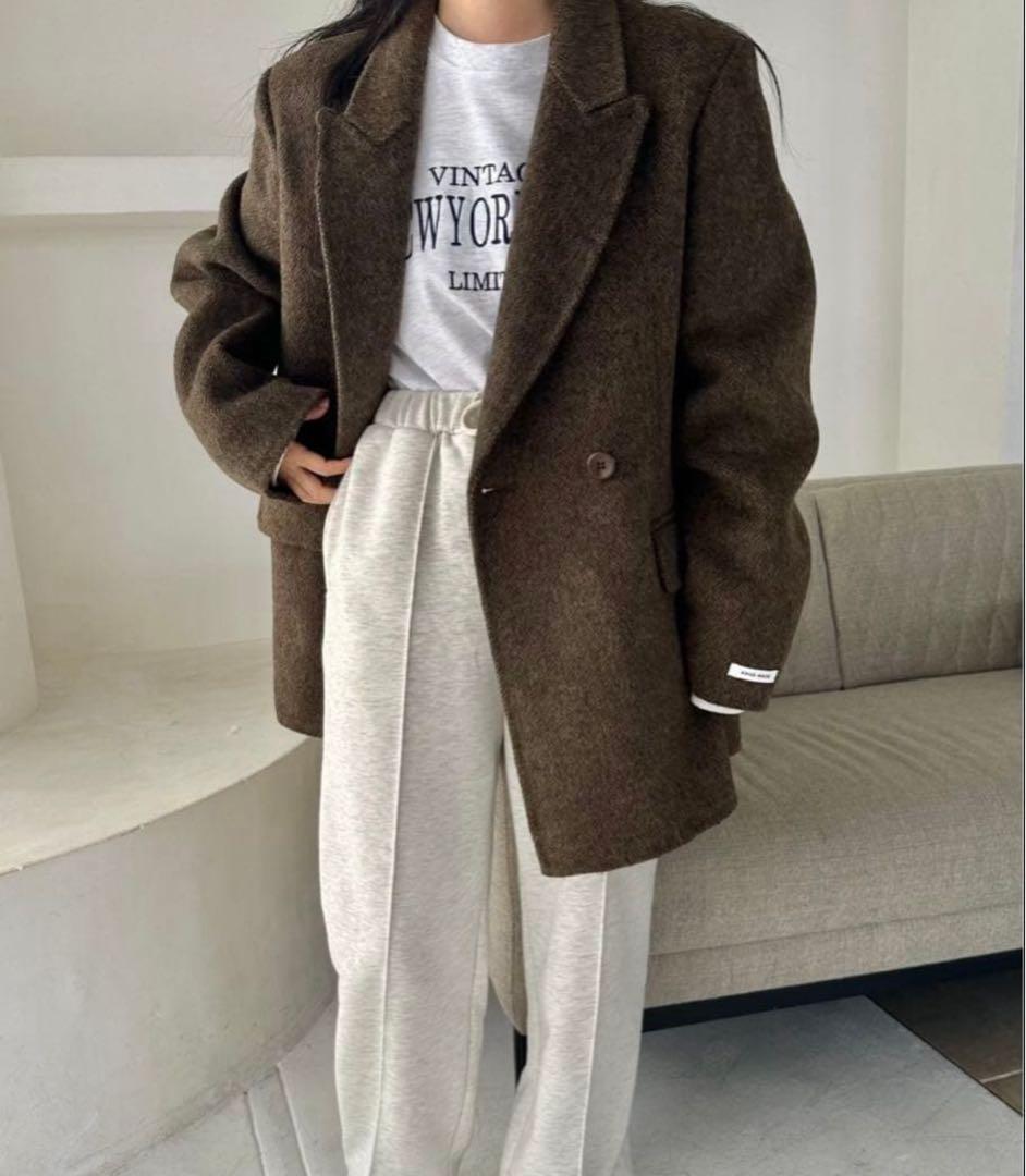 【値下げ可‼️】lawgy ハンドメイドヘリンボーンジャケットアウター