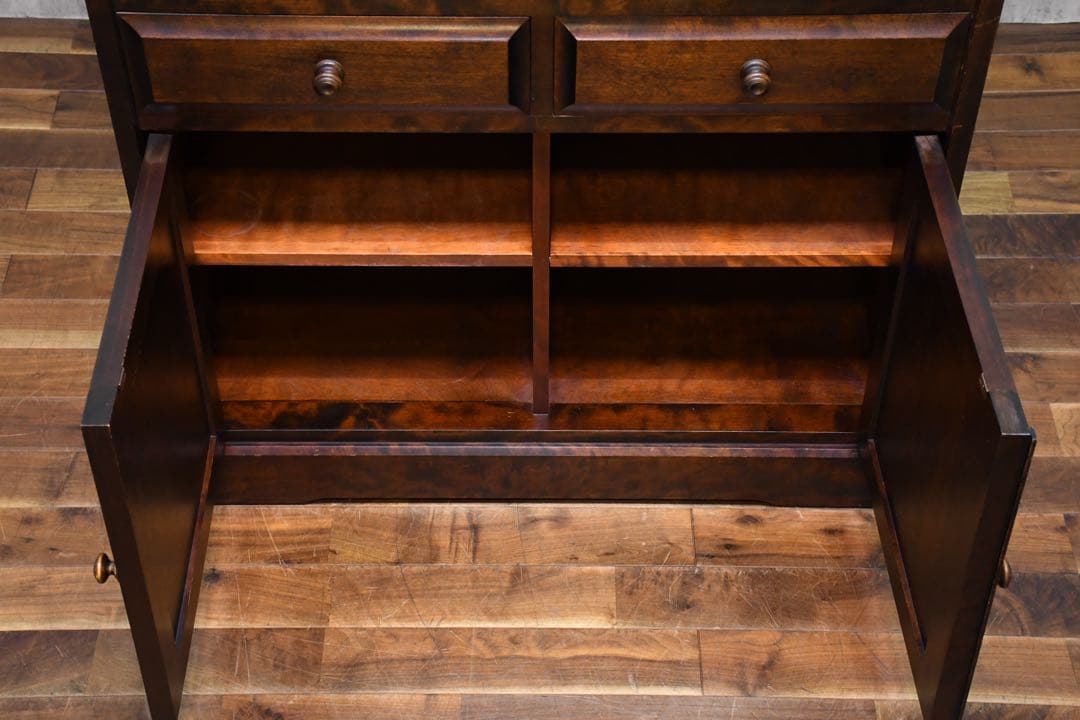 EFK23 北海道民芸家具 食器棚 W90cm カップボード カバ/樺 無垢材