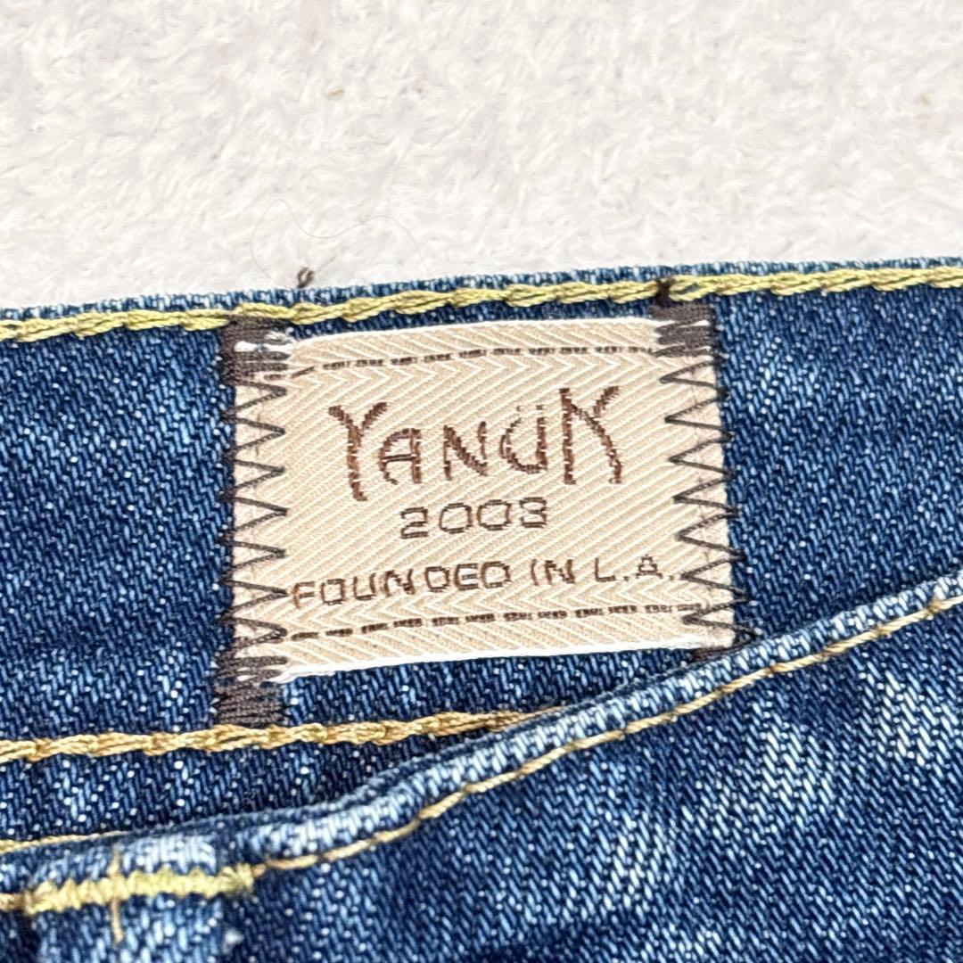 未使用級 YANUK MICHEL ミシェル 30 ストレッチ ヒゲ ハチノス