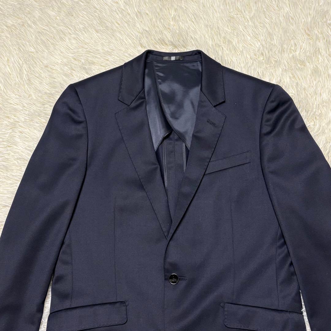 美品✨ スーツセレクト 3ピース スーツ シルク混 リバーシブル ネイビー A5