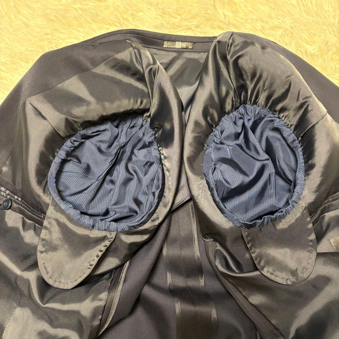 美品✨ スーツセレクト 3ピース スーツ シルク混 リバーシブル ネイビー A5