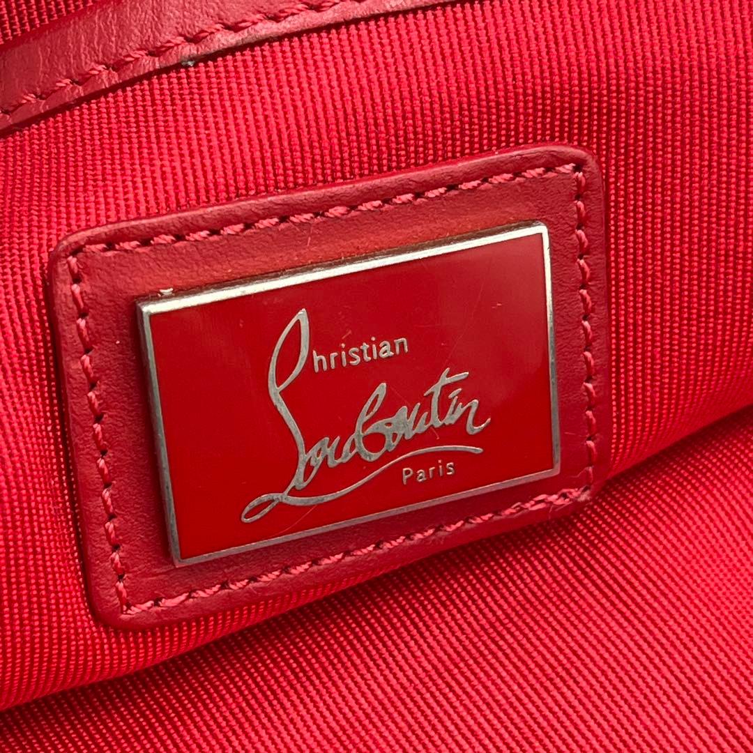 【極美品】クリスチャンルブタン クラッチバッグ マルチカラースタッズ レザー 黒