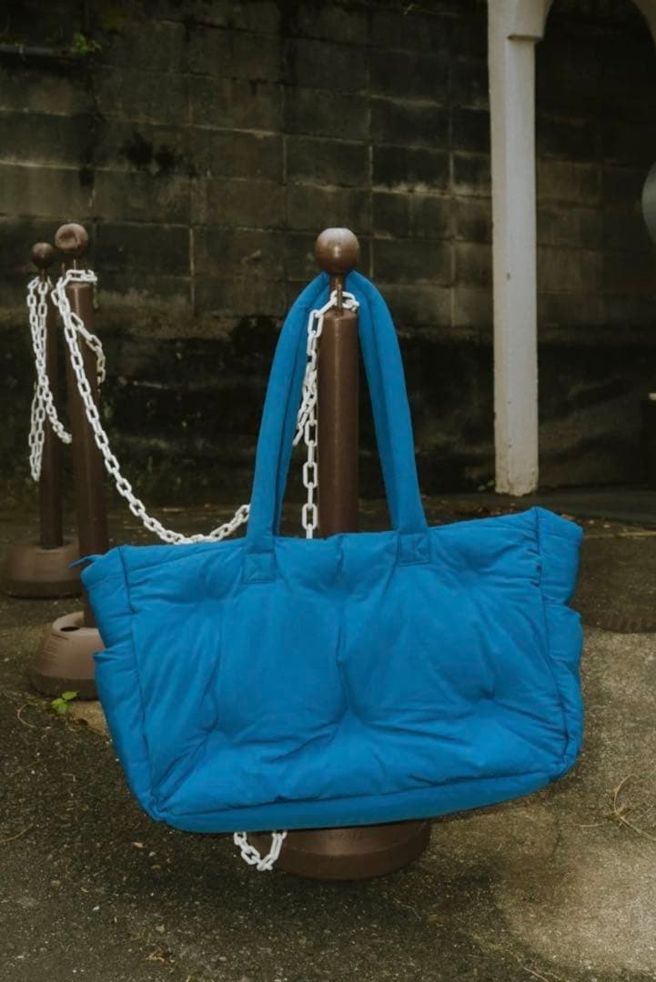 【knuth marf】big quilt bag/blue