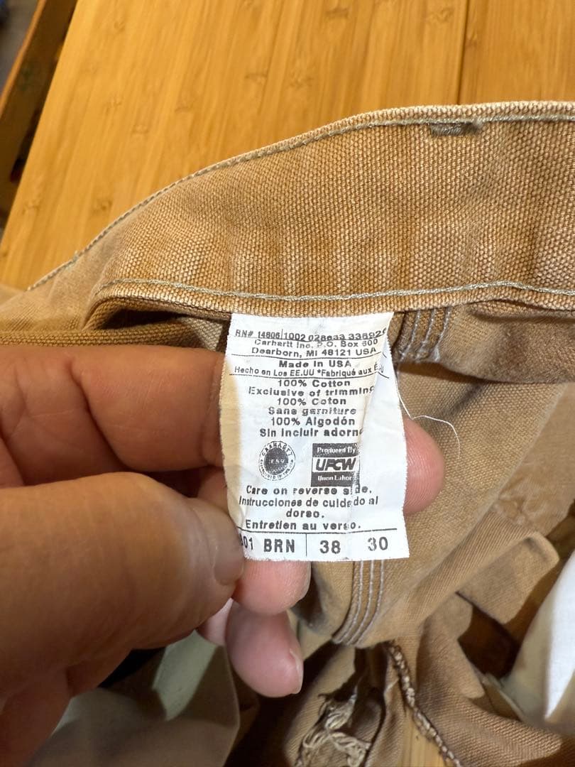 カーハート ダブルニー ペインターパンツ ダック W38L 30ダメージ