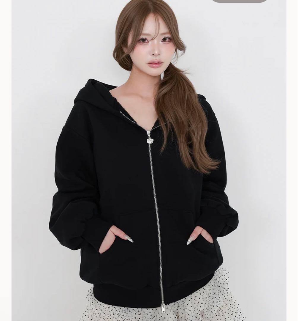 Hello Darich ジップアップフーディ ブラック BLK