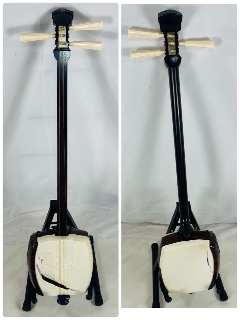 【現状品】 三味線 高級 太棹 和楽器 太さ3.2cm