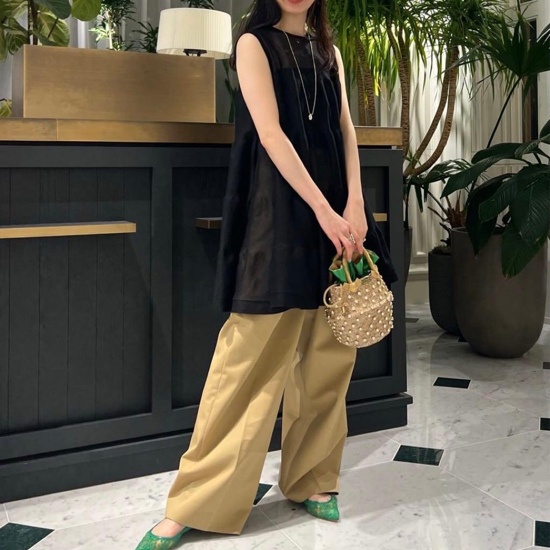 【美品】Ballsey / ティアードプルオーバー　ブラック　シアー　チュニック