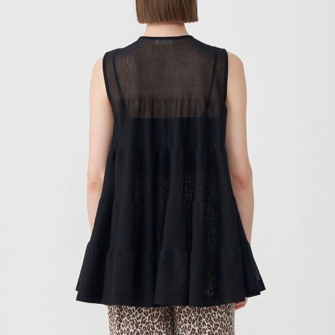 【美品】Ballsey / ティアードプルオーバー　ブラック　シアー　チュニック