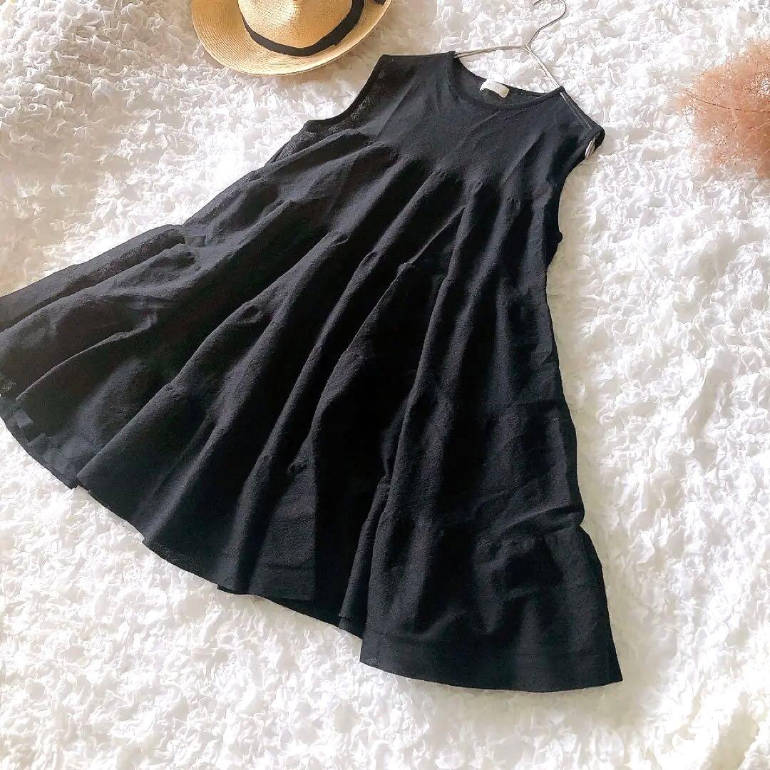 【美品】Ballsey / ティアードプルオーバー　ブラック　シアー　チュニック