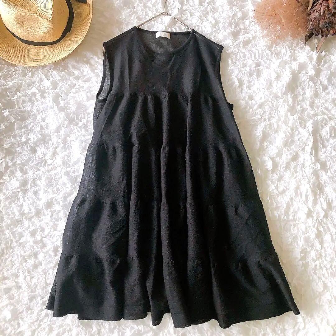 【美品】Ballsey / ティアードプルオーバー　ブラック　シアー　チュニック