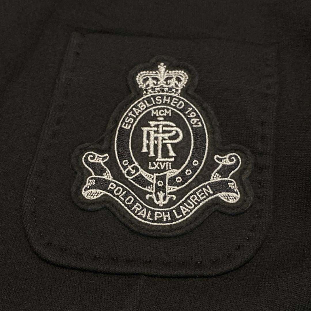 美品　ポロラルフローレン　レディース　ロゴクレストニットブレザー　ＸＳ　黒銀