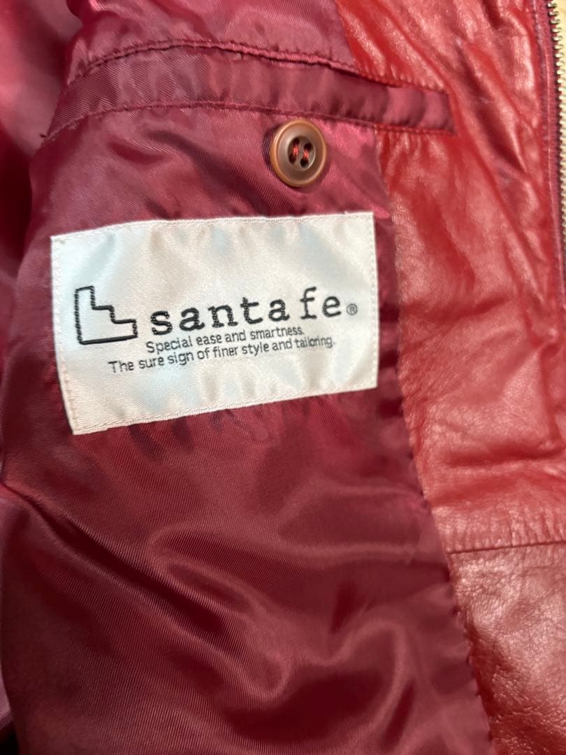 santafe サンタフェ　レザー　ダウンベスト　バーガンディ　ワインレッド48