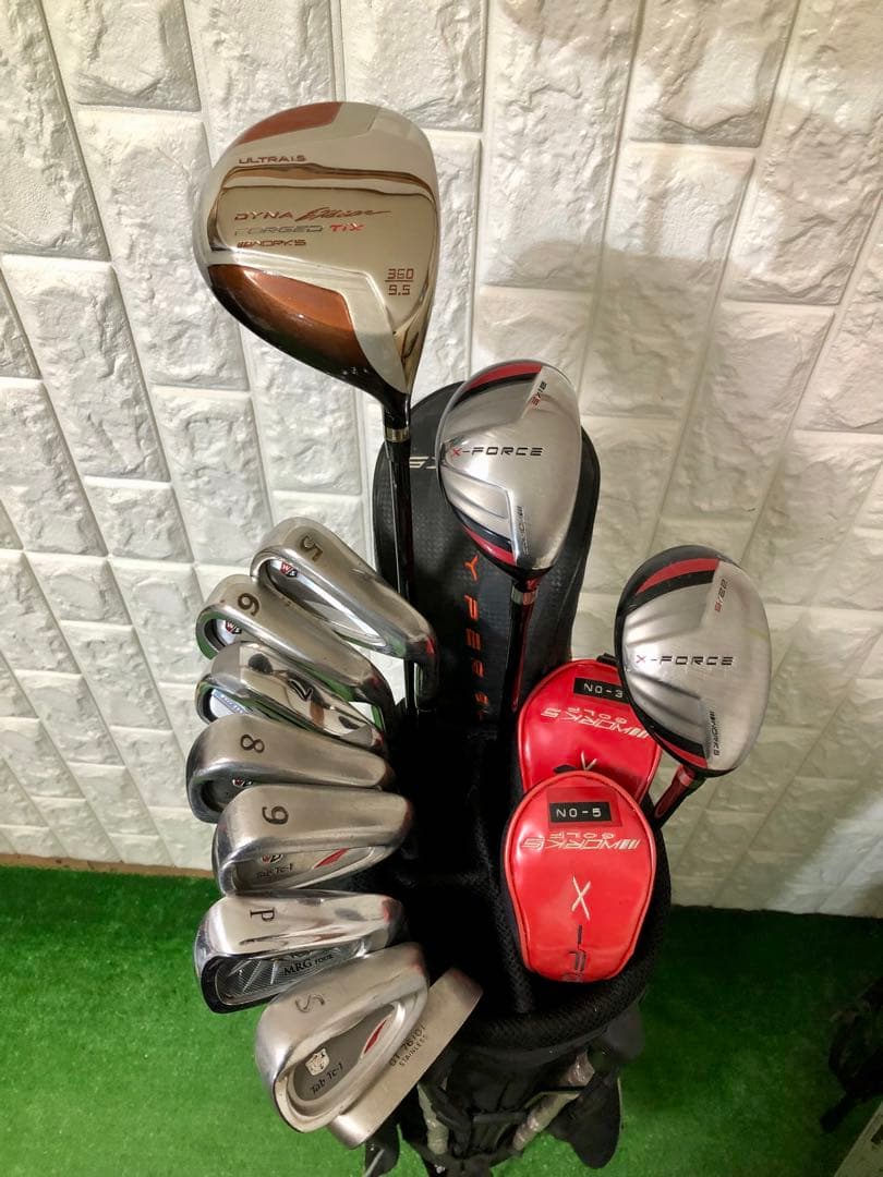 初心者おすすめ☆メンズ ゴルフクラブセット☆ワークス☆スタンドキャディバッグ付