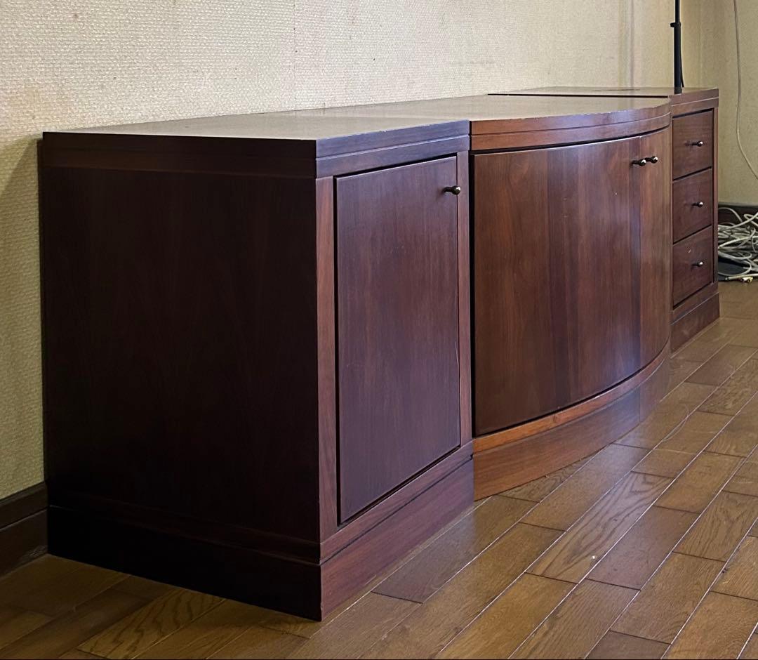 マルニ　ウォールナット　ダークブラウン キャビネット2本　中央部分は除く