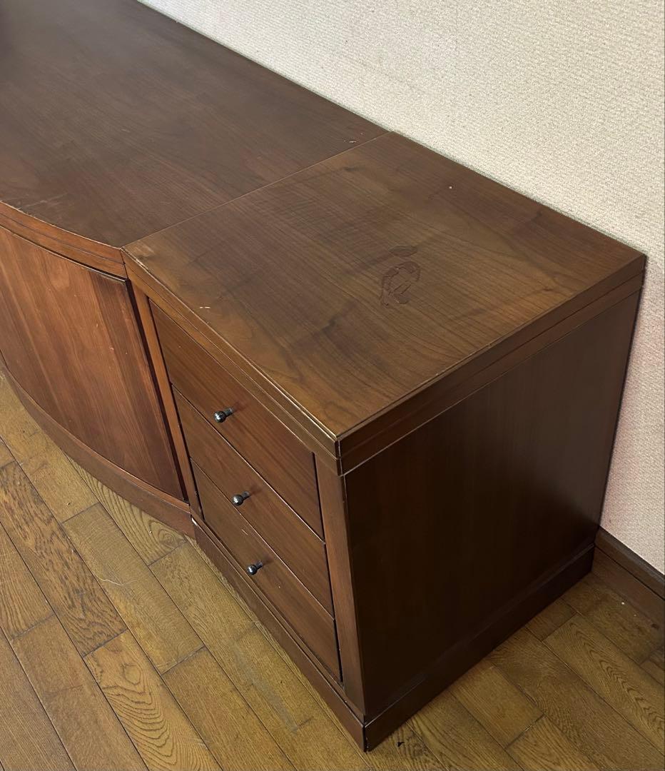 マルニ　ウォールナット　ダークブラウン キャビネット2本　中央部分は除く