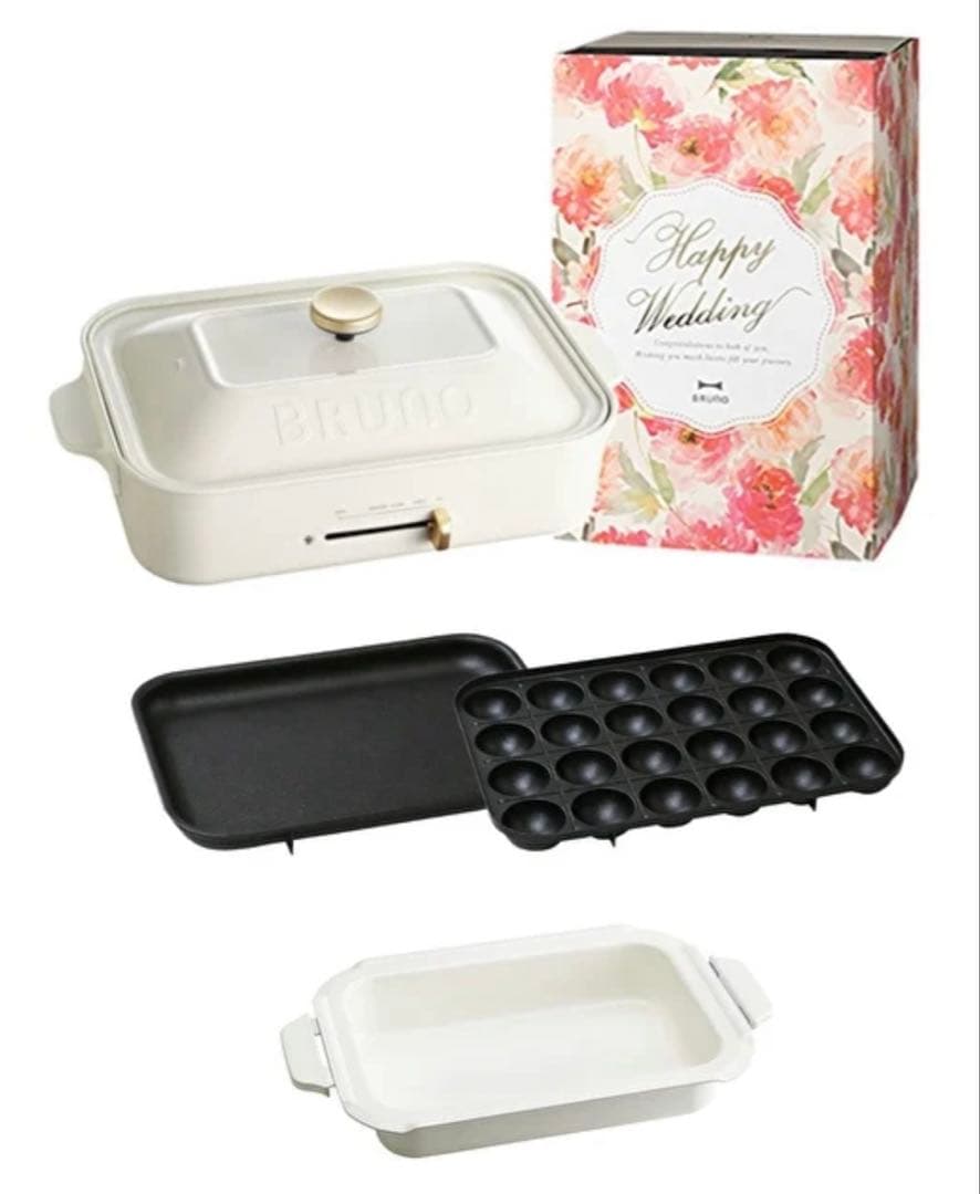 新品未使用　［鍋付き］BRUNO コンパクトホットプレート ホワイト