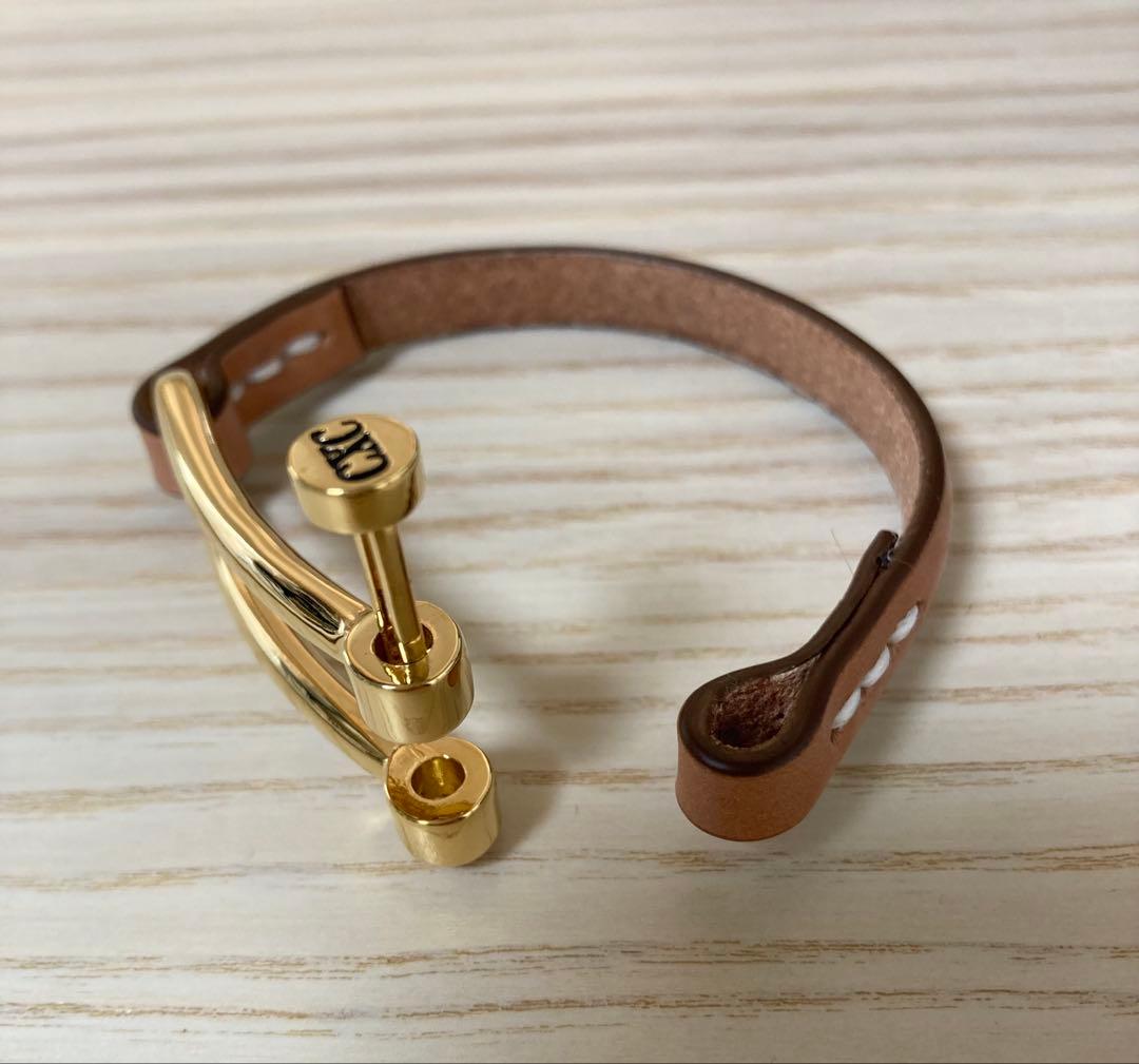 新品未使用☆ CXC シーエックスシー　レザーゴールドブレスレット