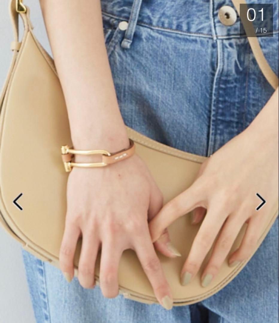 新品未使用☆ CXC シーエックスシー　レザーゴールドブレスレット