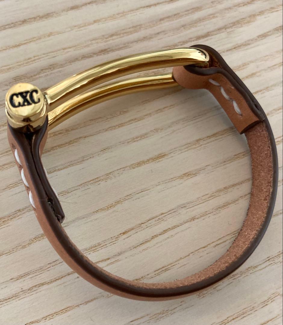 新品未使用☆ CXC シーエックスシー　レザーゴールドブレスレット