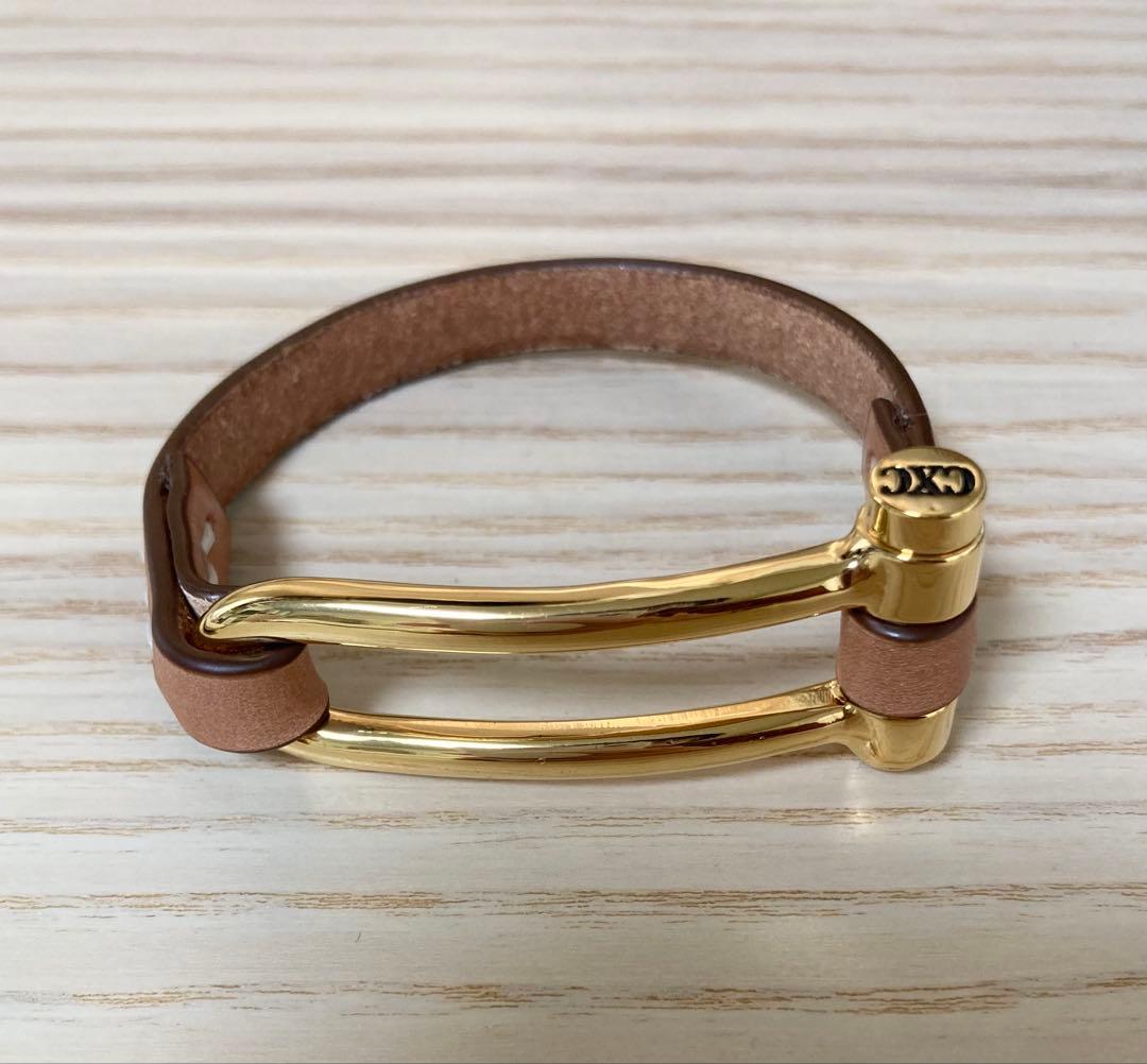 新品未使用☆ CXC シーエックスシー　レザーゴールドブレスレット