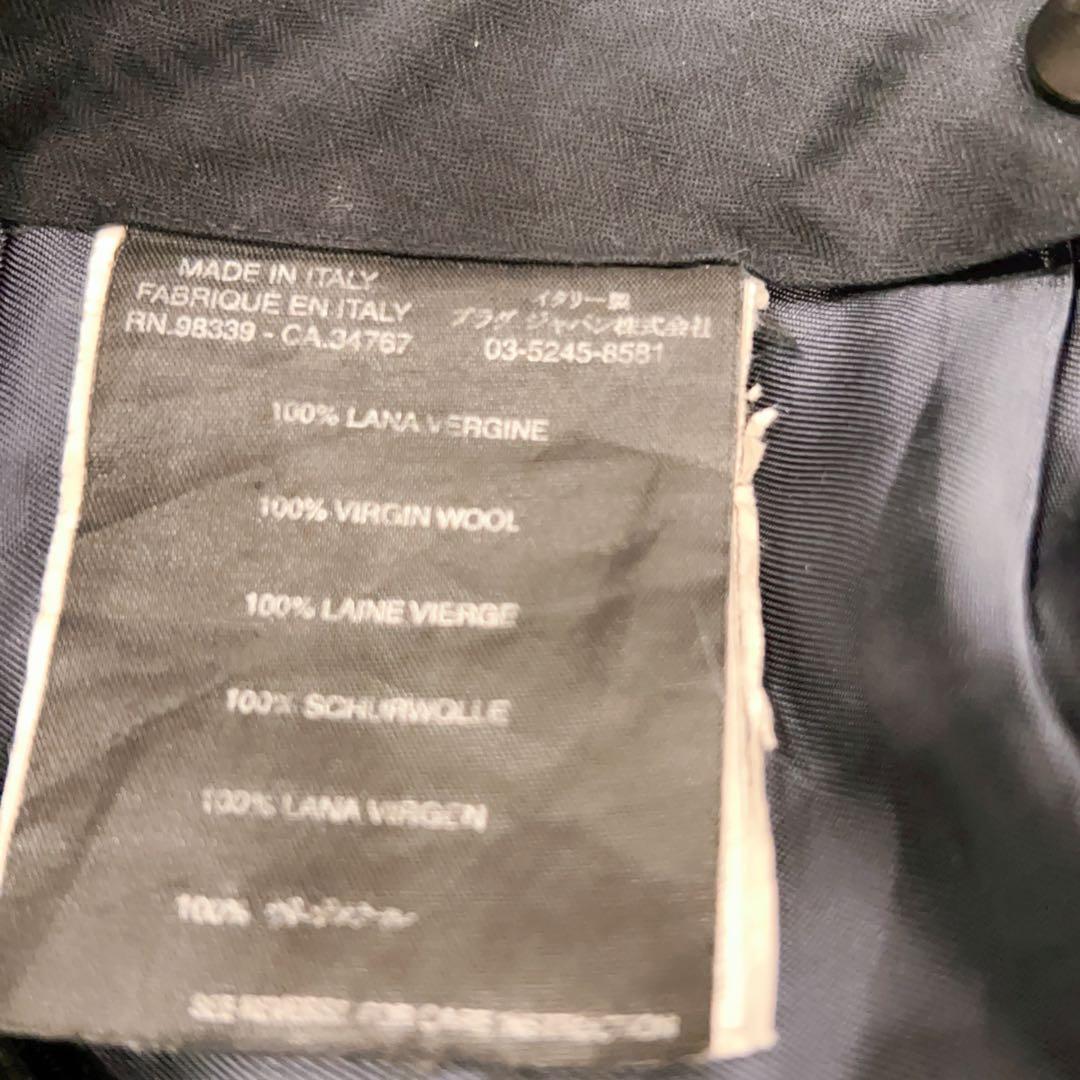 極美品 PRADA ブラック ストライプ ビジネススーツ