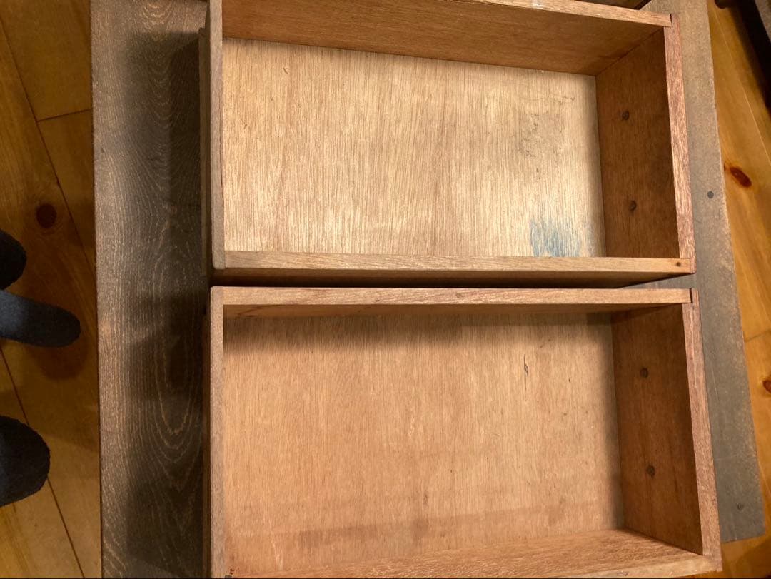 木製ダークブラウンデスク 引き出し6つ付き　アンティーク家具