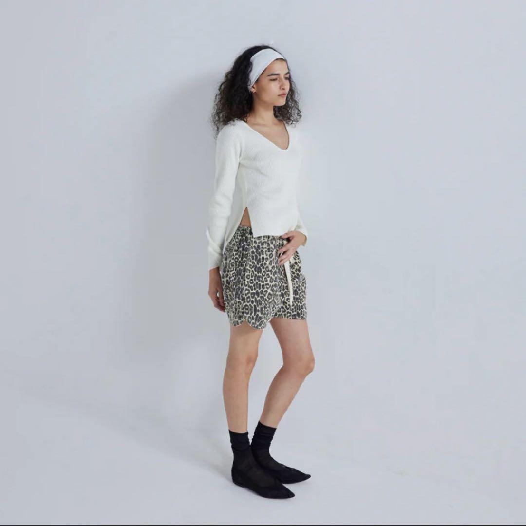 SeaRoomlynnライトCanvasギャザーショートパンツ キナリレオパード