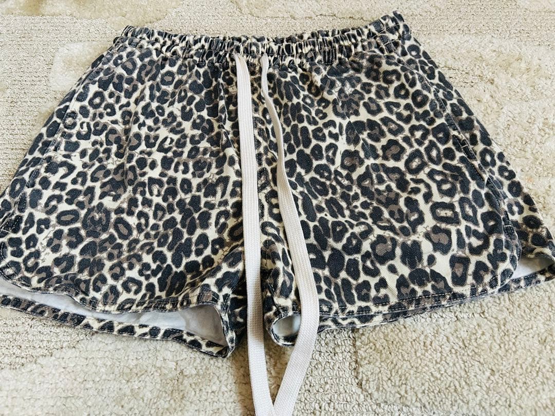 SeaRoomlynnライトCanvasギャザーショートパンツ キナリレオパード