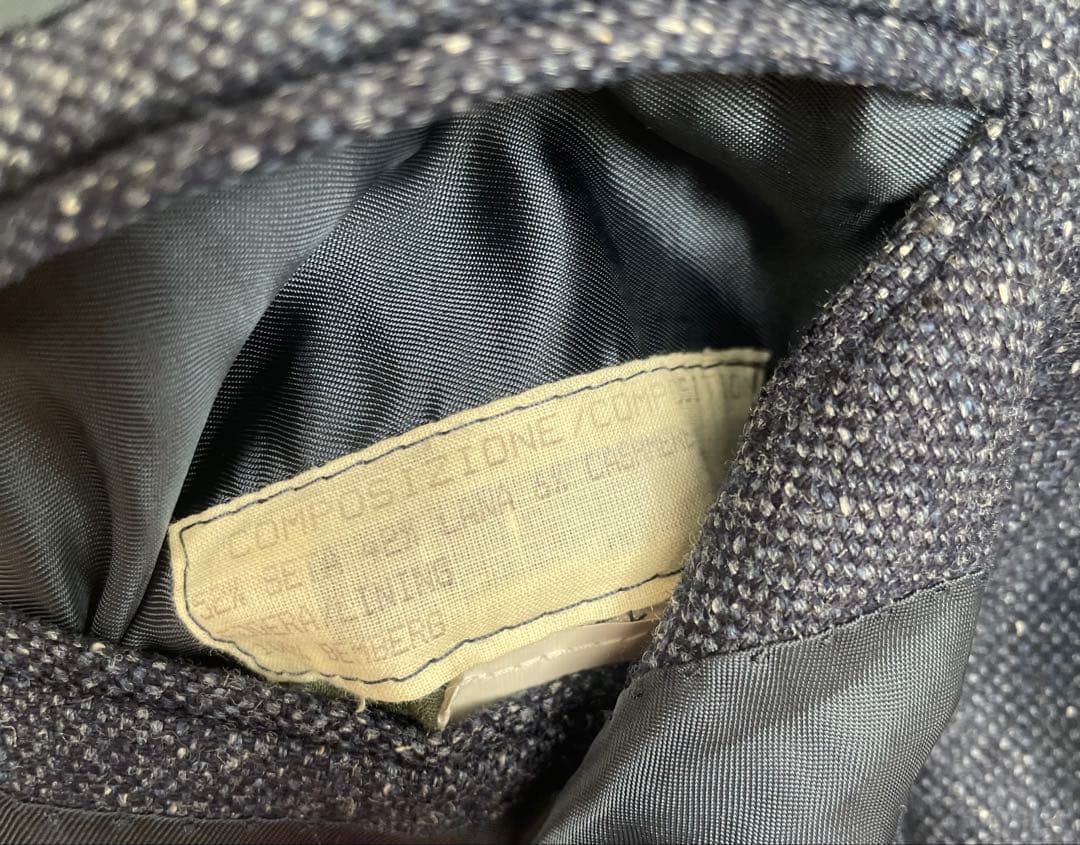 名品！カスタンジア CASTANGIA ジャケット　ネップ　ネイビー　46サイズ