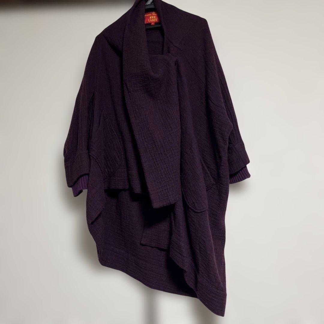 美品ヴィヴィアンウエストウッド レッドレーベル ウールコートマフラー付変形コート