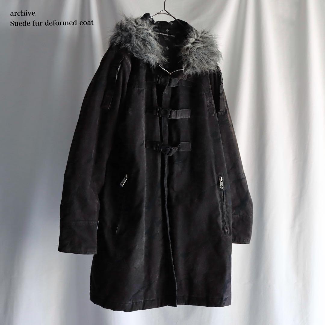 Y2K archive ブラック フェイクファーコート フード トグル アウター