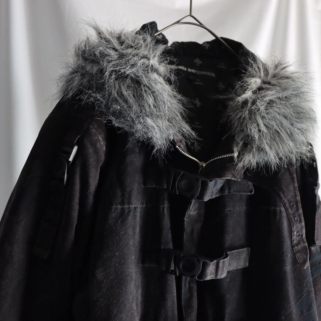 Y2K archive ブラック フェイクファーコート フード トグル アウター