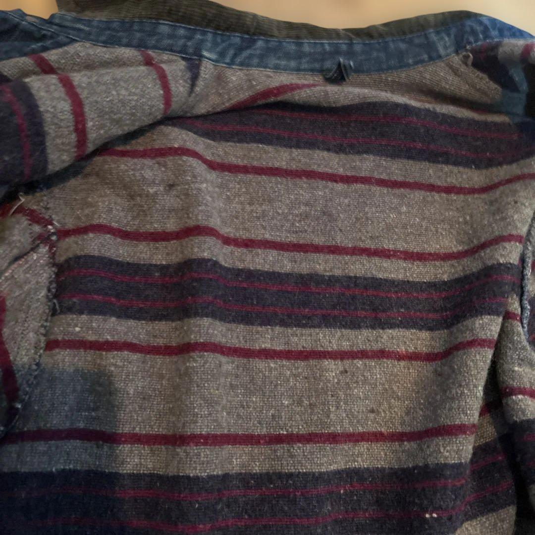 デニムカバーオール コーデュロイ襟