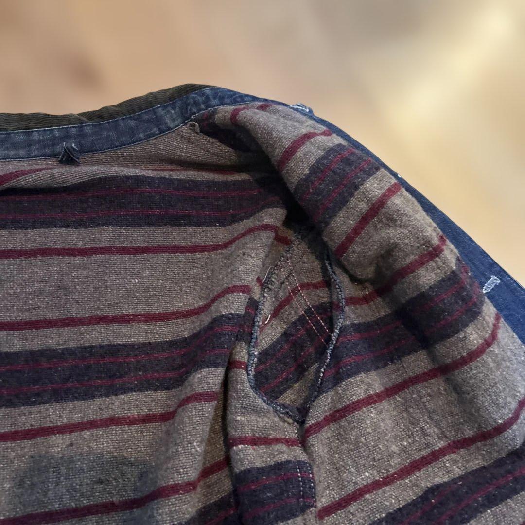 デニムカバーオール コーデュロイ襟