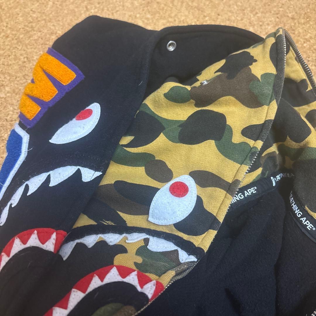 A Bathing Ape シャークフルジップパーカー ダブルフード