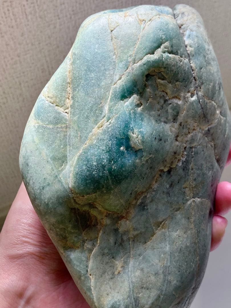 海翡翠　糸魚川入りコン沢青翡翠　海石　ほぼ非売品原石　水石　根付　国産鉱物標本