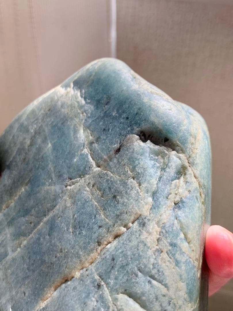 海翡翠　糸魚川入りコン沢青翡翠　海石　ほぼ非売品原石　水石　根付　国産鉱物標本