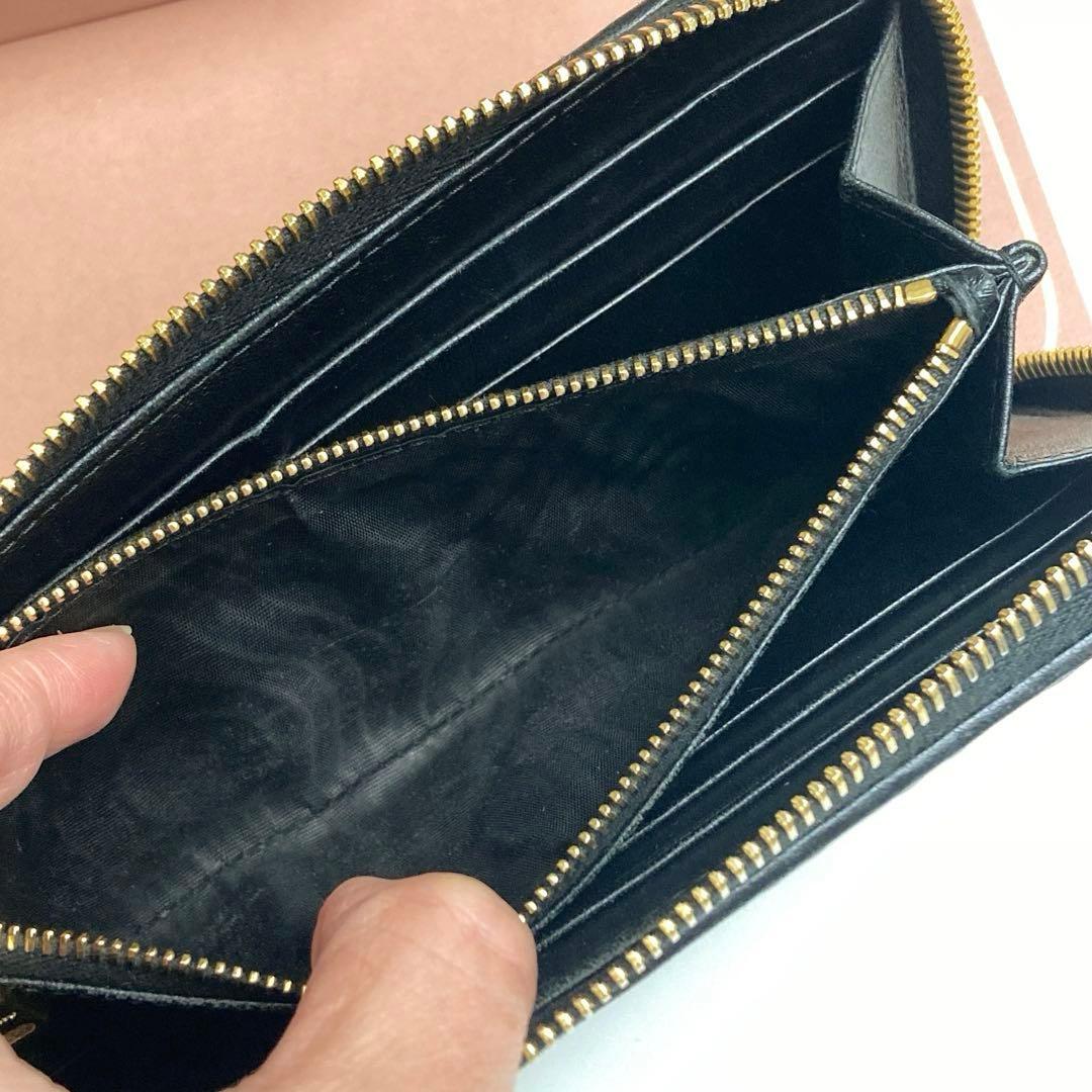 ジ*郎様 ❤️良品❤️miumiu マテラッセ ラウンドファスナー 長財布 ミュ