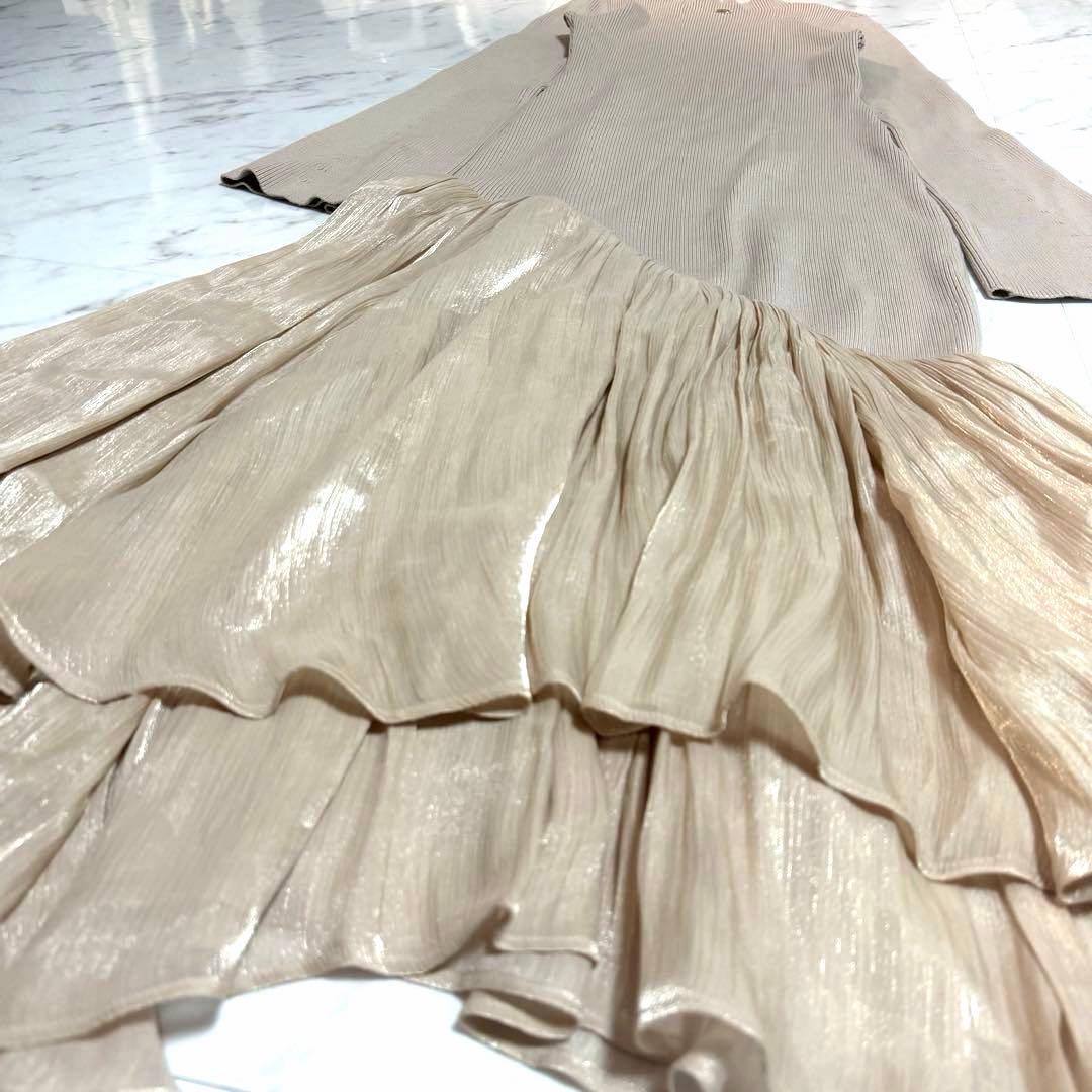 【美品】2024✨完売品 アニュアンス ドッキングニットワンピース 美シルエット