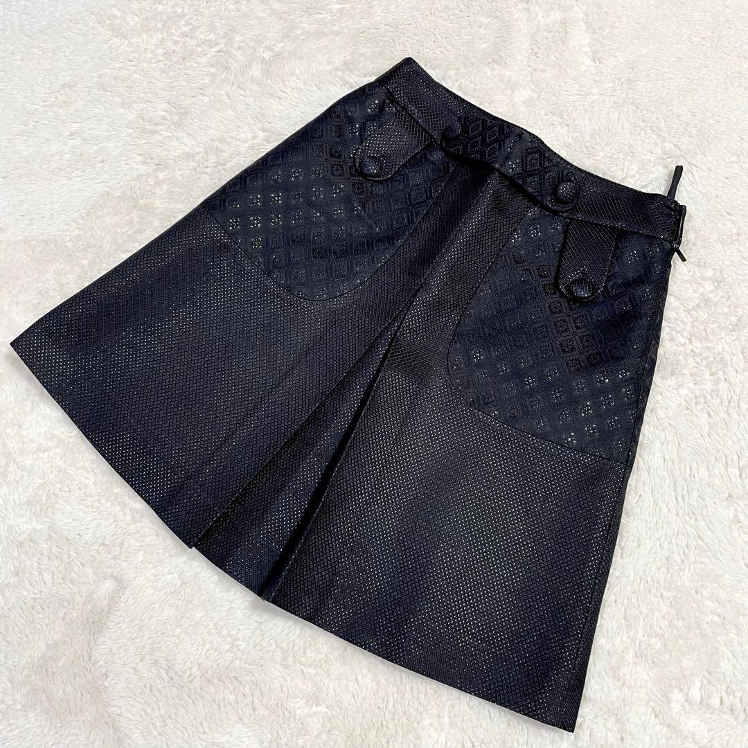 イタリア製 GUCCI グッチ シルク混 スカートスーツ セットアップ ブラック