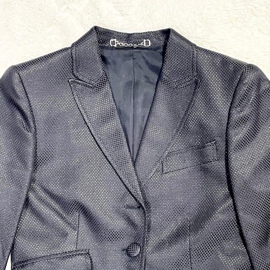 イタリア製 GUCCI グッチ シルク混 スカートスーツ セットアップ ブラック