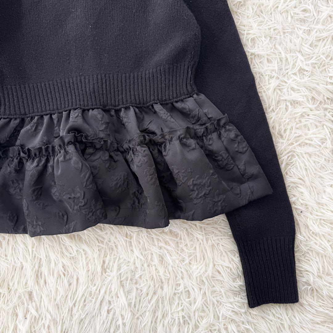 cygne シーニュ ドッキングカーディガン beth ブラック ペプラム