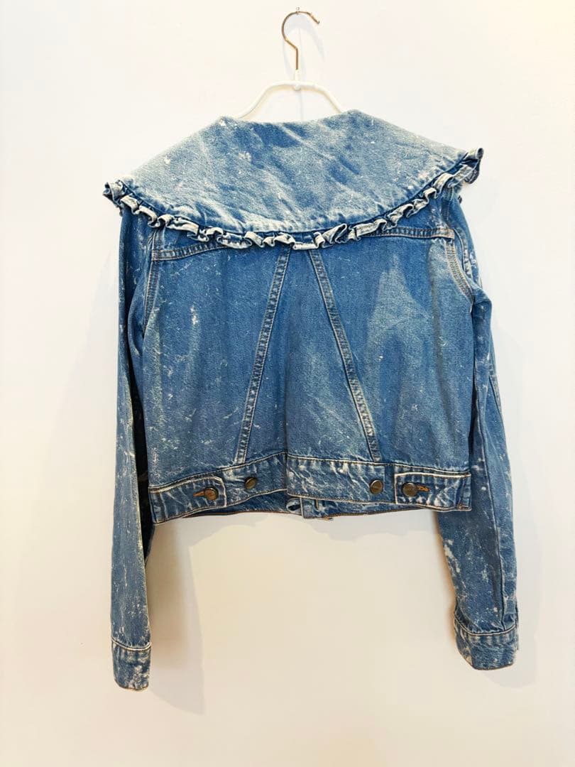 GANNI フリル付きデニムジャケット 32