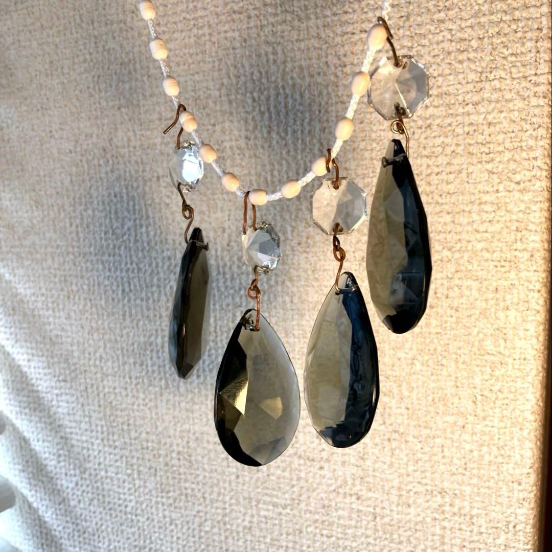 ウランガラス 【ブラックウラン】　1920年　シャンデリアドロップ　フランス