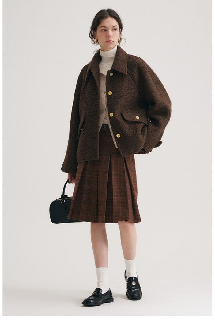 【中古】Fano Studios ボアジャケット ブラウン ショートコート