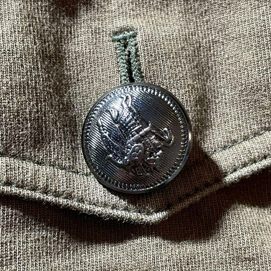 ①銀ボタン バーバリーブラックレーベル ノバチェック ミリタリー ジャケット