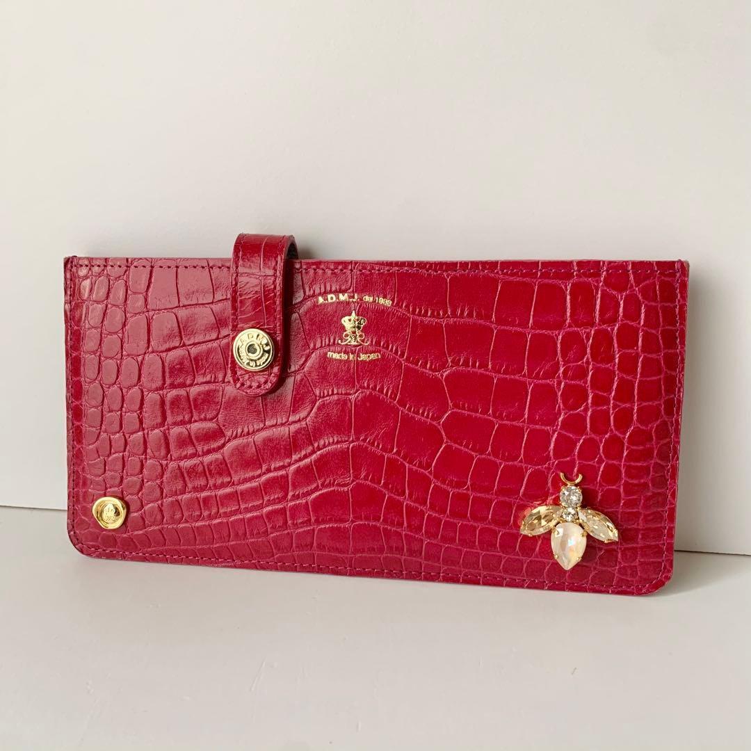 【A.D.M.J.】 ADMJ スリムウォレット　ビー　蜂　長財布　クロコ