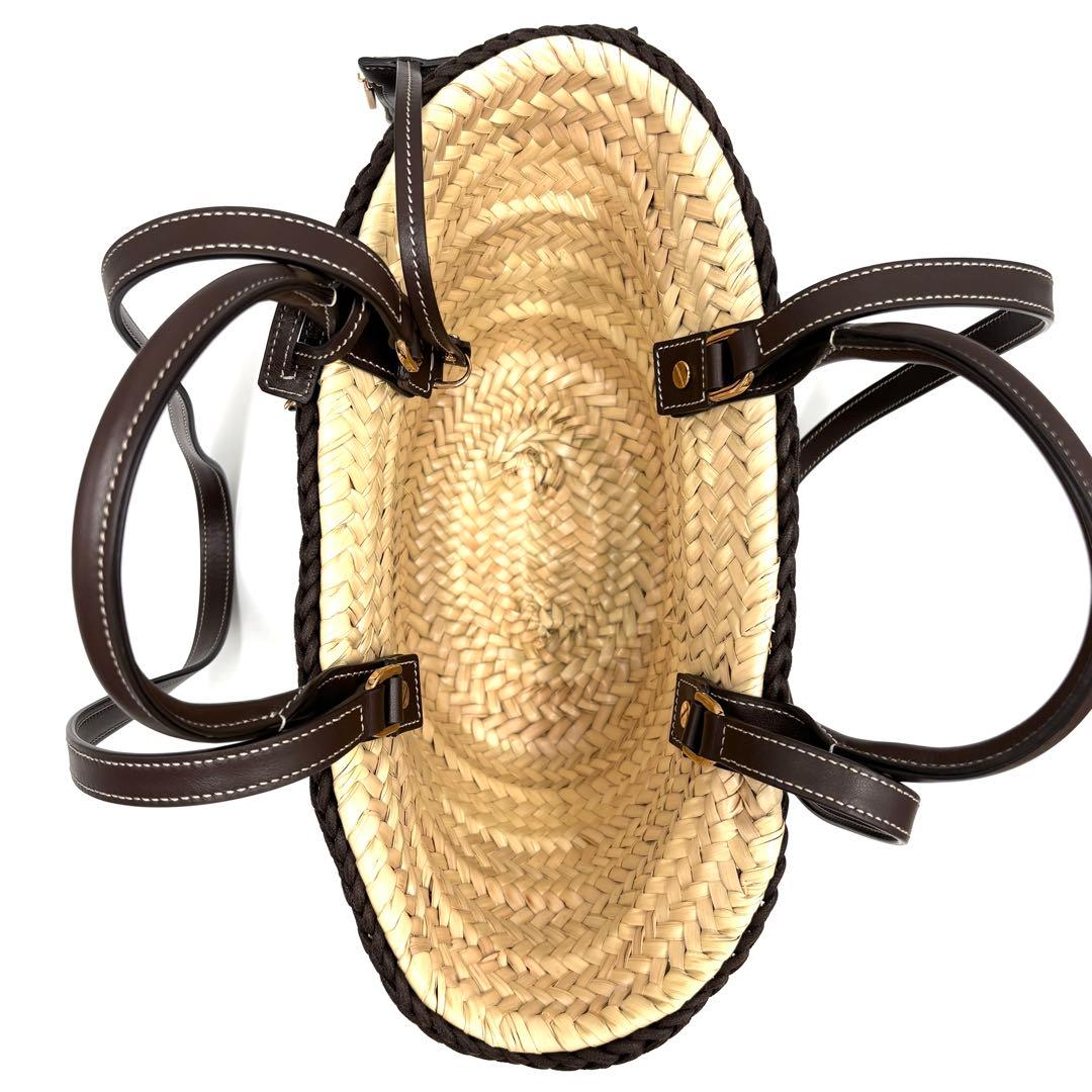 【未使用保管品】トッズ ストロー トート かごバッグ 編み込み レディース 茶